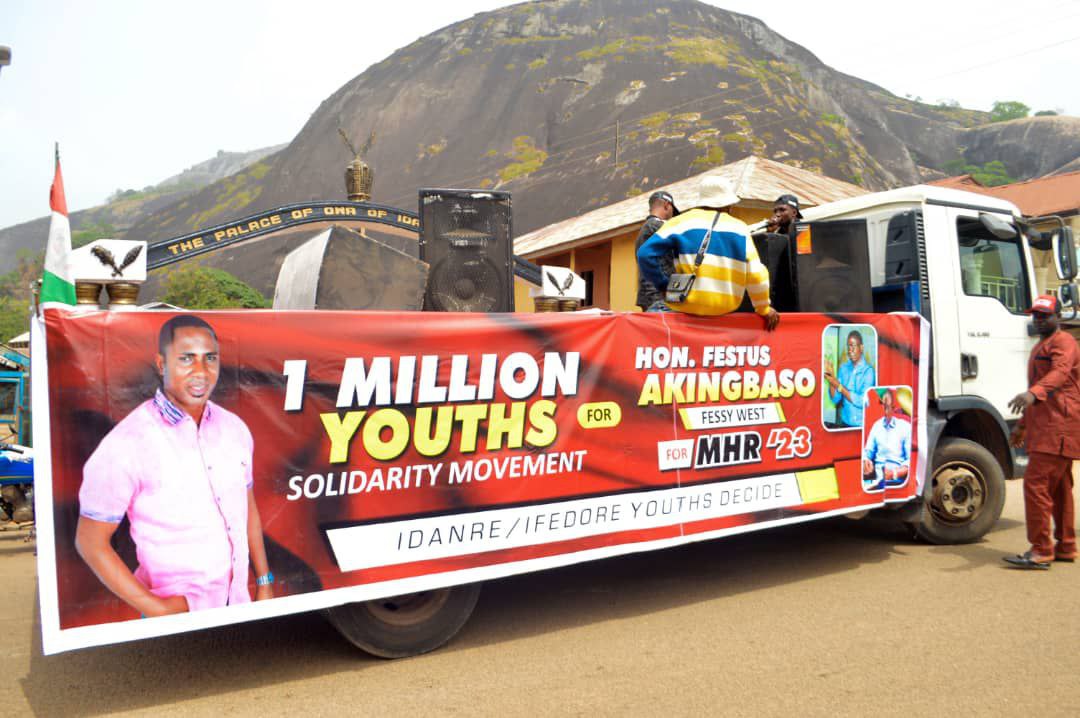 PHOTO: 1MILLION MOVEMENT: IDANRE/IFEDORE YOUTHS DRUM SUPPORT FOR HON AKINGBASO